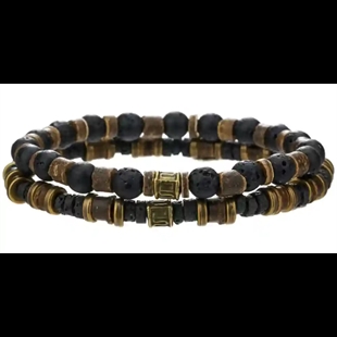 Lava Spirit – Herrarmband i lava- och naturstenar 6mm